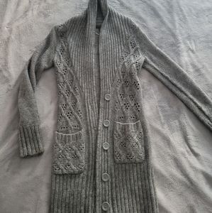 H&M gray knitted cardigan.
